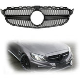 Front Bumper Grill Compatible With Mercedes Benz C Class W205 2014-2019 Front Bumper Grill W205 Grill Amg Black